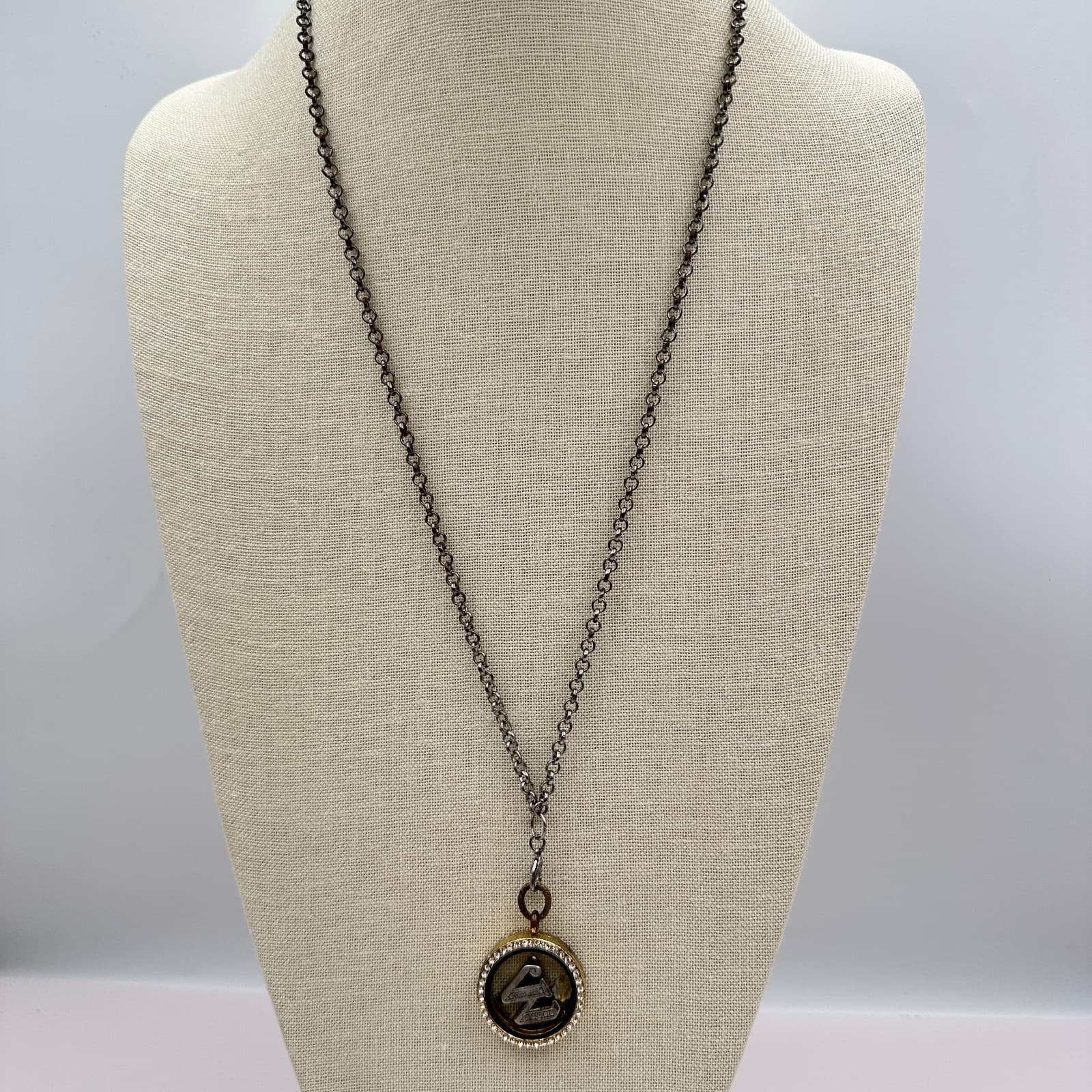 Vintage Y2K Clear Rhinestone W Pendent Necklace Retro Women's Classic Jewelry - Thumbnail 7