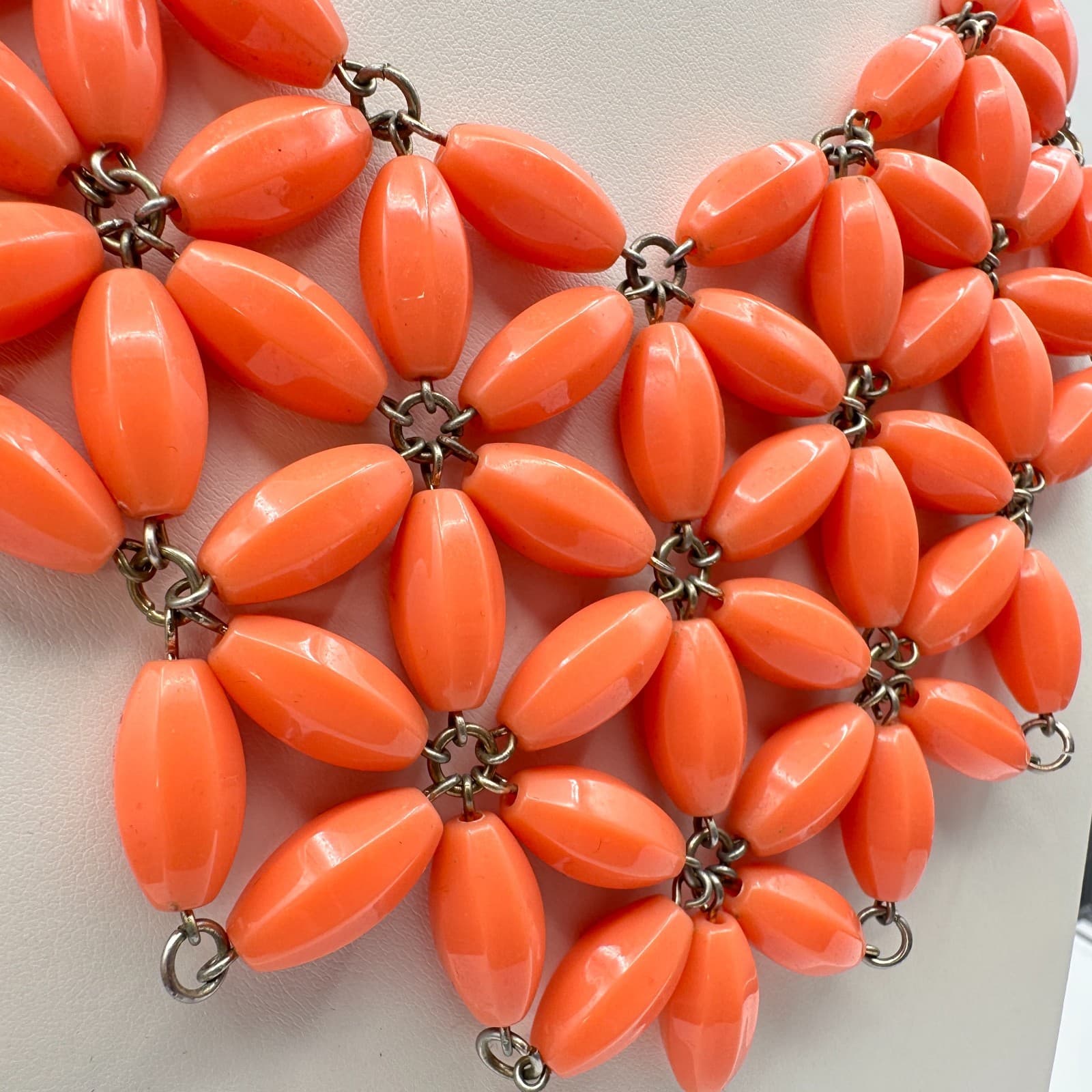 Vintage 90s ILY Couture Floral Beaded Bib Statement Necklace Women's Jewelry 90s - Thumbnail 2