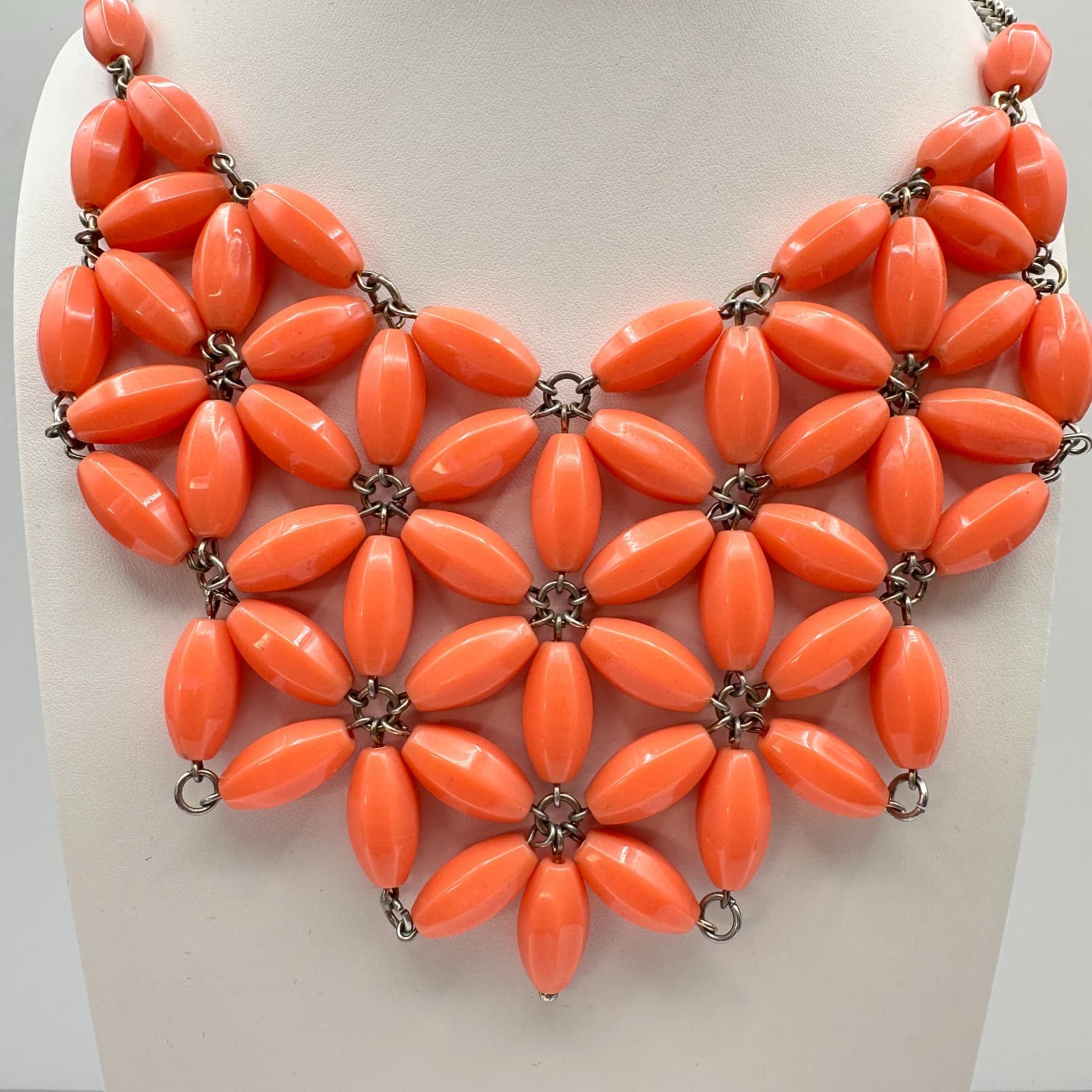 Vintage 90s ILY Couture Floral Beaded Bib Statement Necklace Women's Jewelry 90s - Thumbnail 5