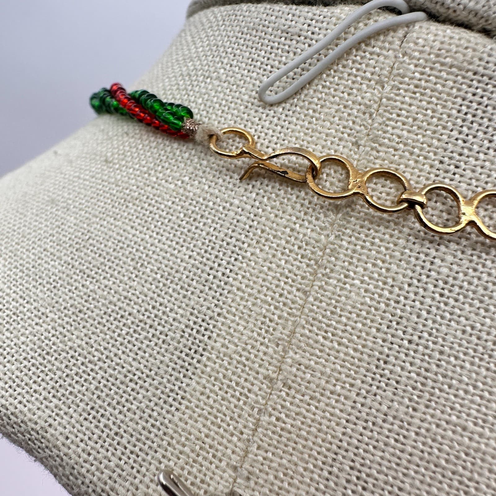Vintage 90s Seed Bead Kundan Necklace Classic Fashion Statement Women's Jewelry - Thumbnail 9