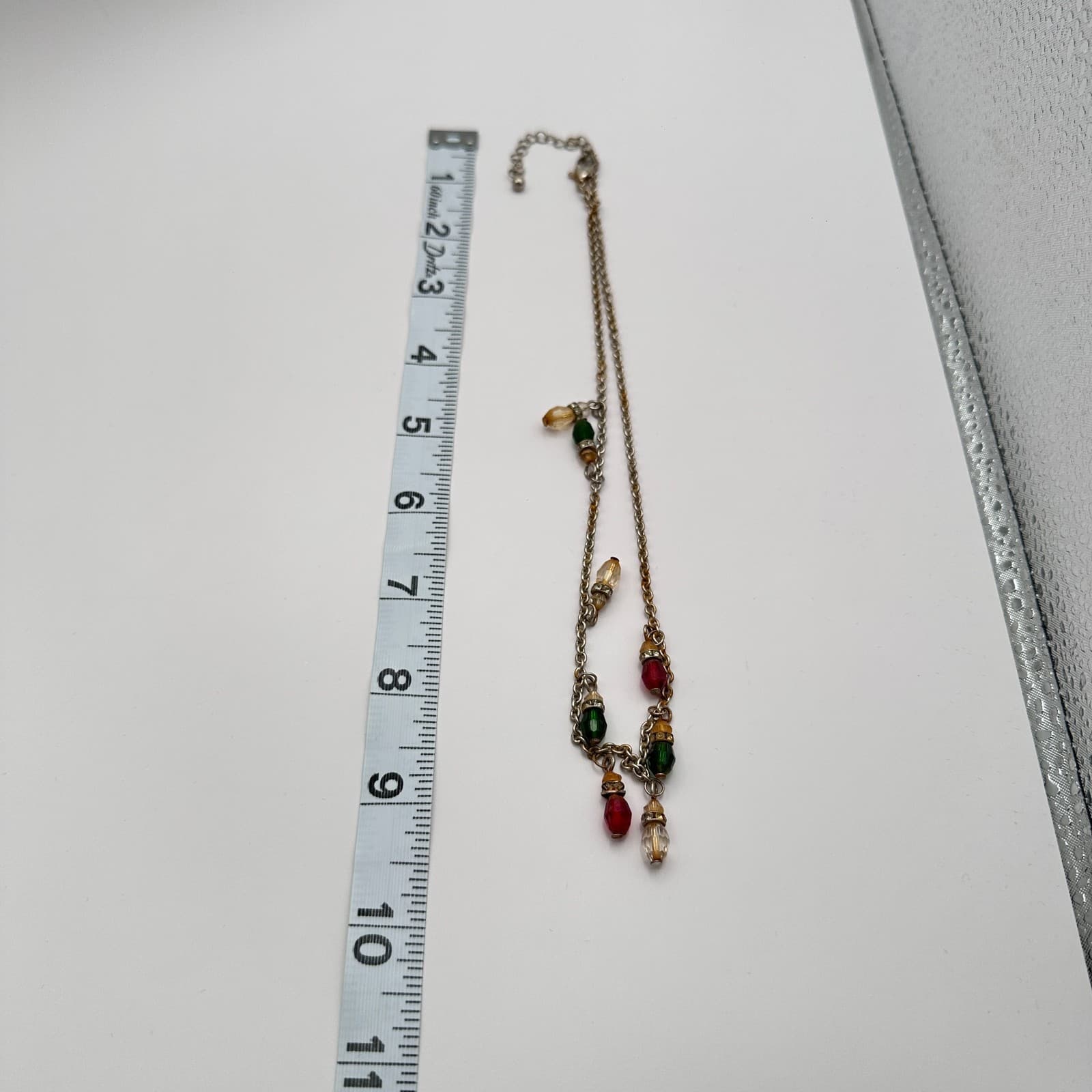 Vintage 90s Christmas Light Bulb Glass Charm Gold Tone Necklace Fashion Jewelry - Thumbnail 9