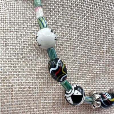 Vintage Y2K Silver Tone Beaded Necklace Boho Women's Classic Fashion Jewelry - Thumbnail 3