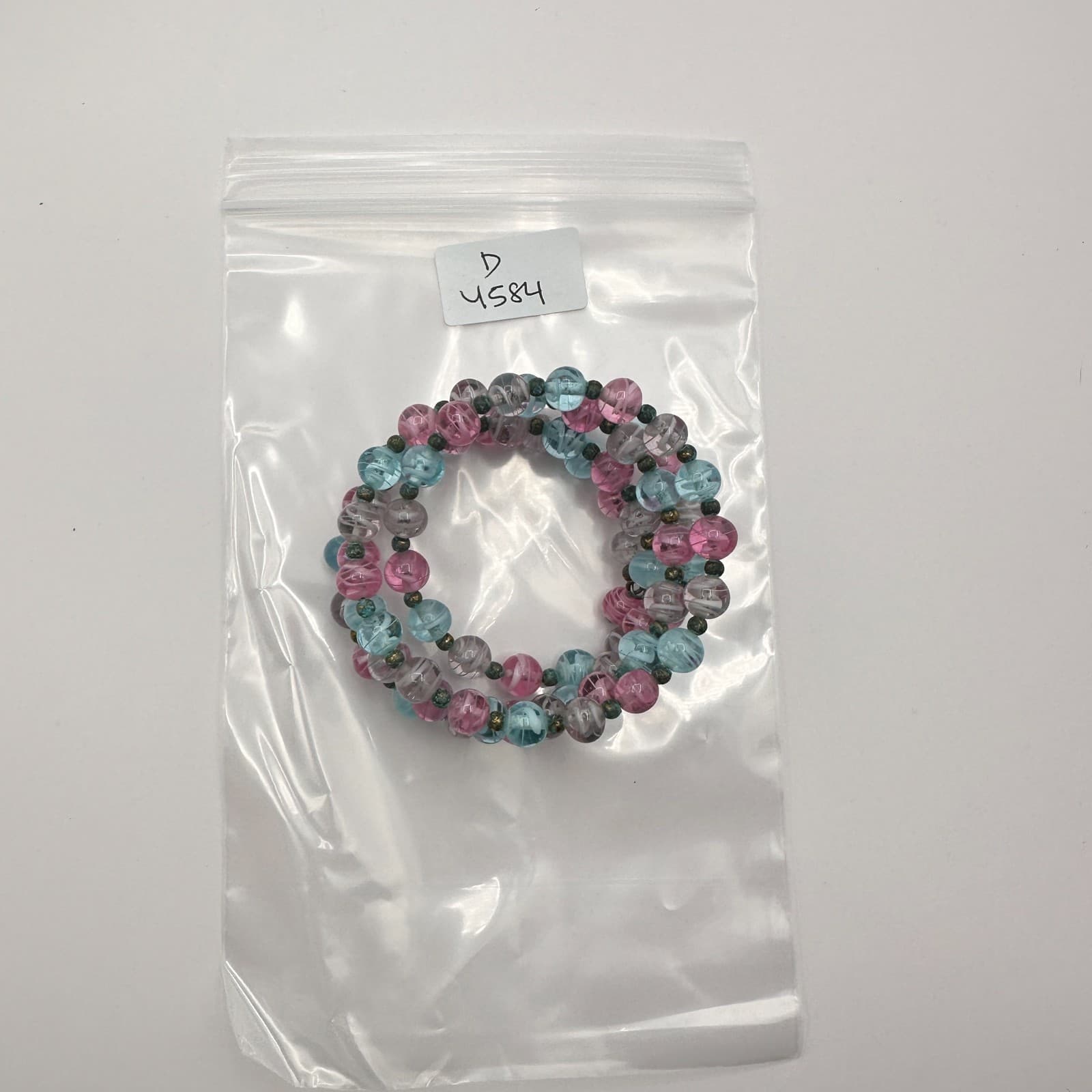 Vintage 50s Murano Style Glass Bead Multi Wrap Wire Statement Bracelet Jewelry - Thumbnail 10