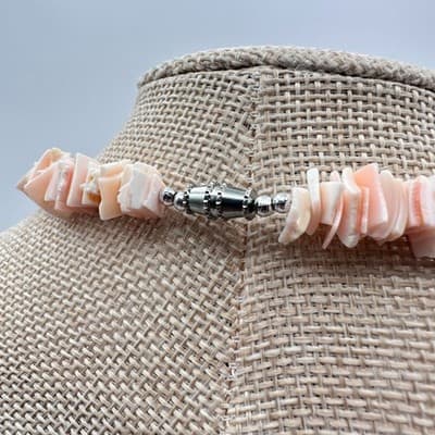 Vintage Y2K Pink Heishe Shell Chip Necklace Boho Women's Classic Fashion Jewelry - Thumbnail 8