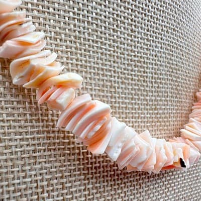 Vintage Y2K Pink Heishe Shell Chip Necklace Boho Women's Classic Fashion Jewelry - Thumbnail 3