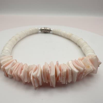 Vintage Y2K Pink White Heishe Beaded Bracelet Boho Women's Classic Jewelry - Thumbnail 6