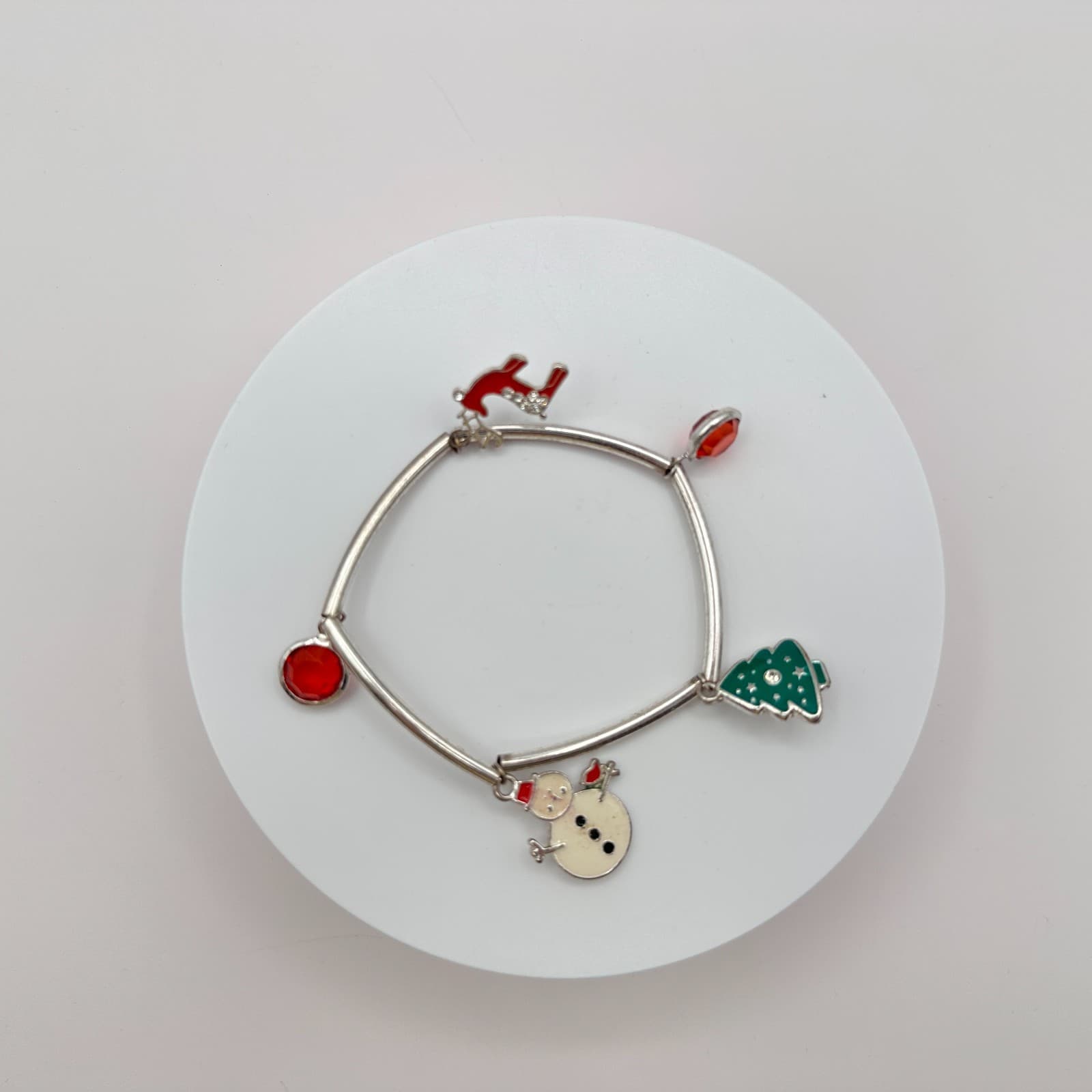 Vintage Y2K Silver Tone Holiday Charm Bracelet Christmas Women's Classic Jewelry - Thumbnail 2
