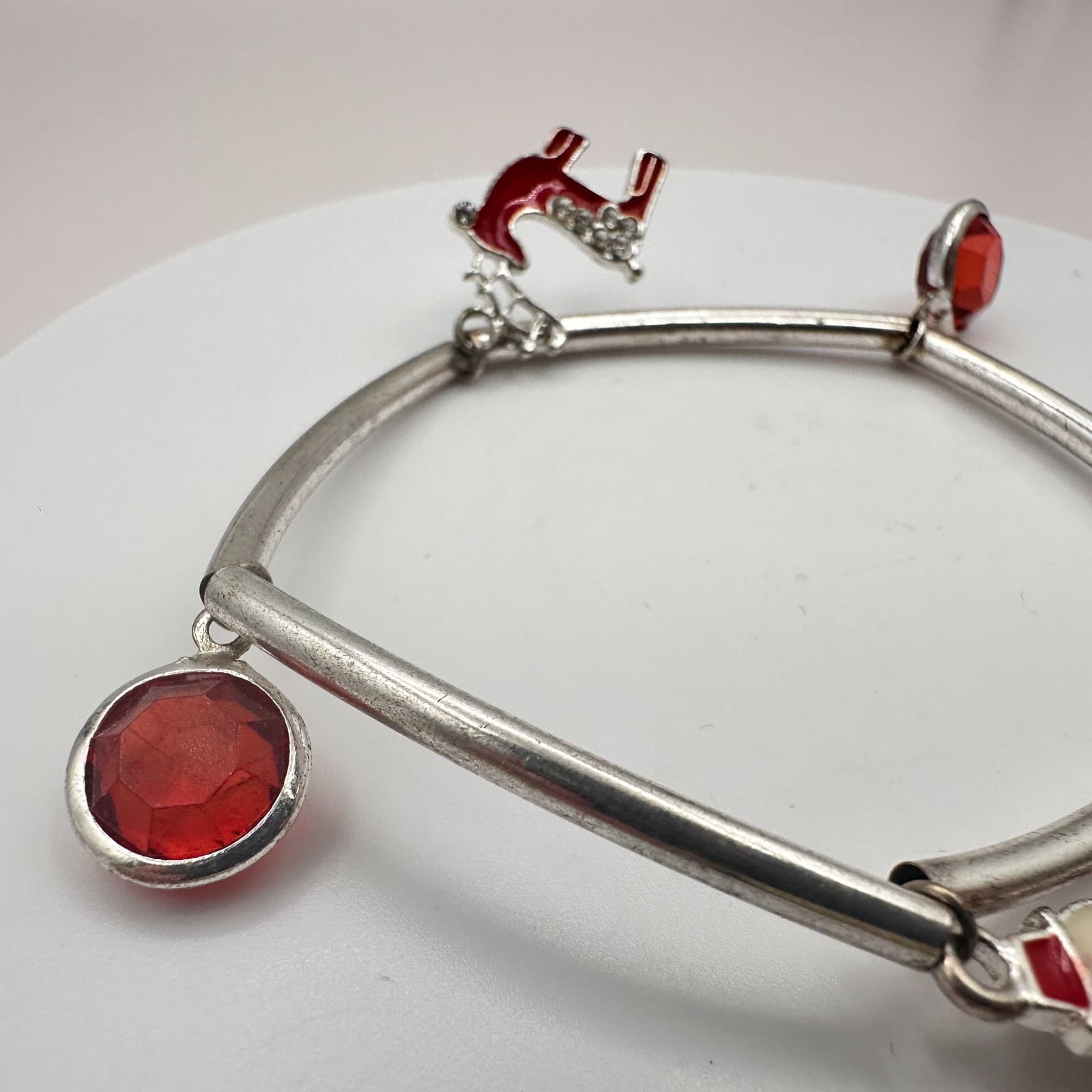 Vintage Y2K Silver Tone Holiday Charm Bracelet Christmas Women's Classic Jewelry - Thumbnail 6