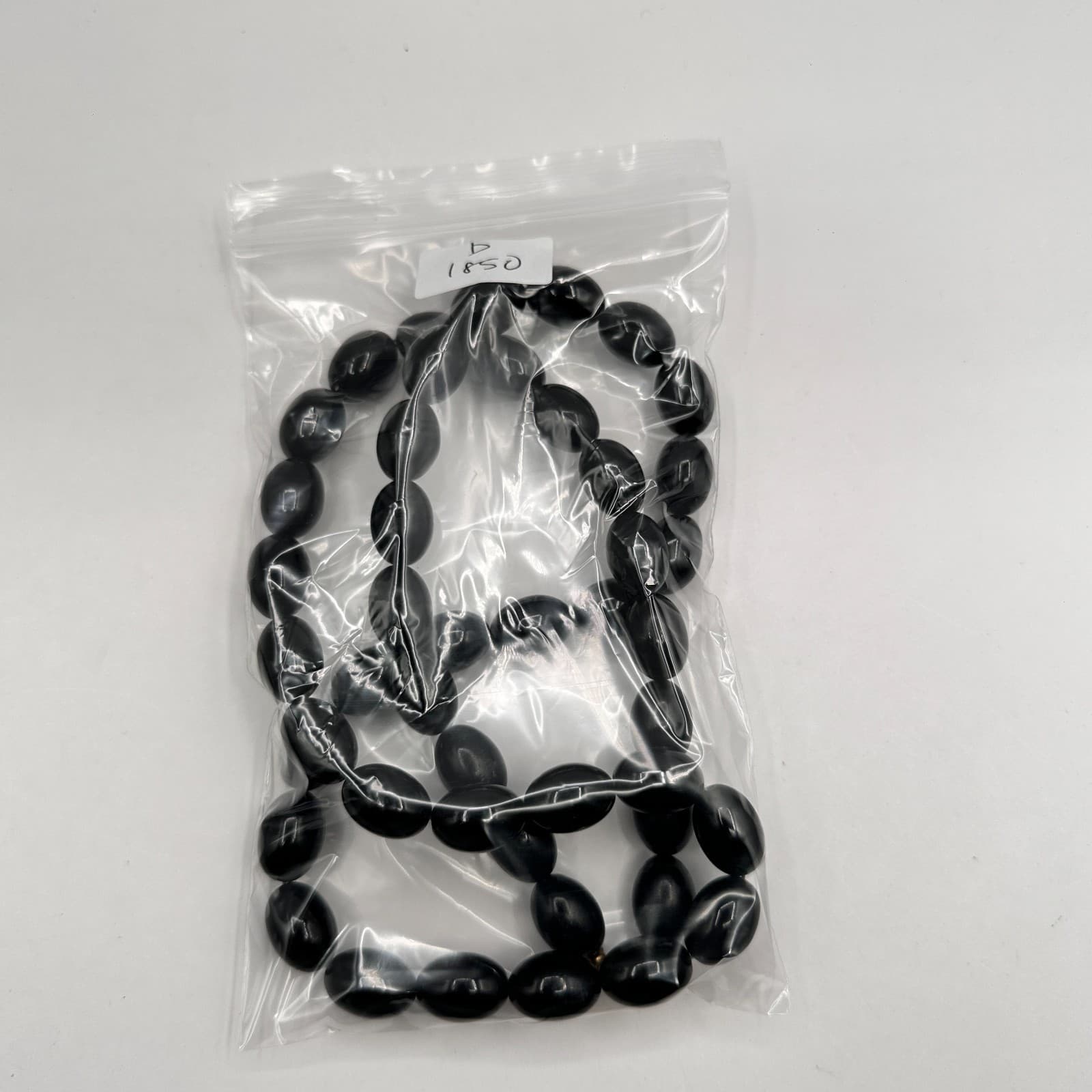 Vintage 90s Black Oval Beaded Multi Strand Necklace Statement Women's Jewelry - Thumbnail 9