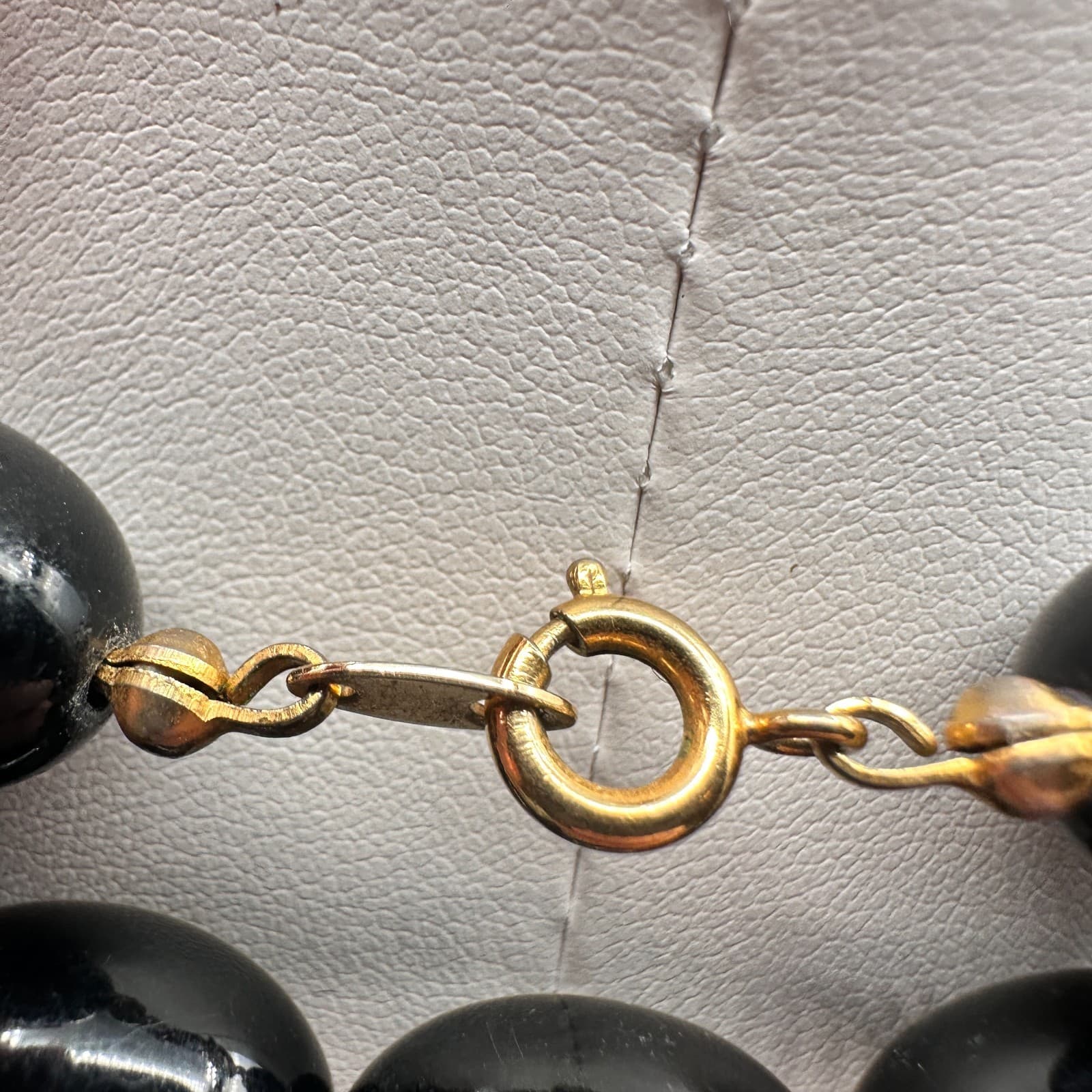 Vintage 90s Black Oval Beaded Multi Strand Necklace Statement Women's Jewelry - Thumbnail 7