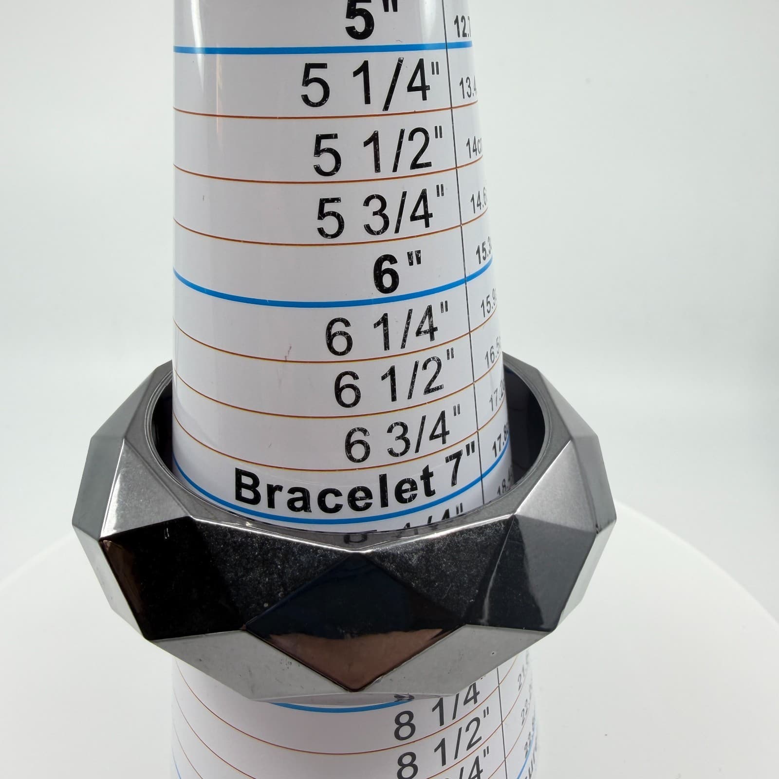 Chunky Geometric Bangle Bracelet Gunmetal Tone Statement Piece Modern Accessory - Thumbnail 7