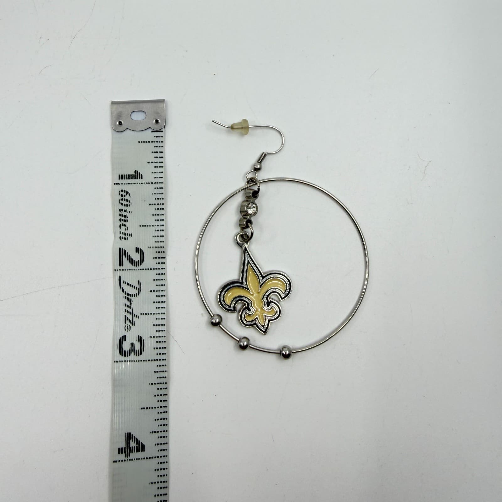 Y2K Orleans Saints Fan Jewelry Lot Hoop Earrings Braided Bracelet Tag Necklace - Thumbnail 12