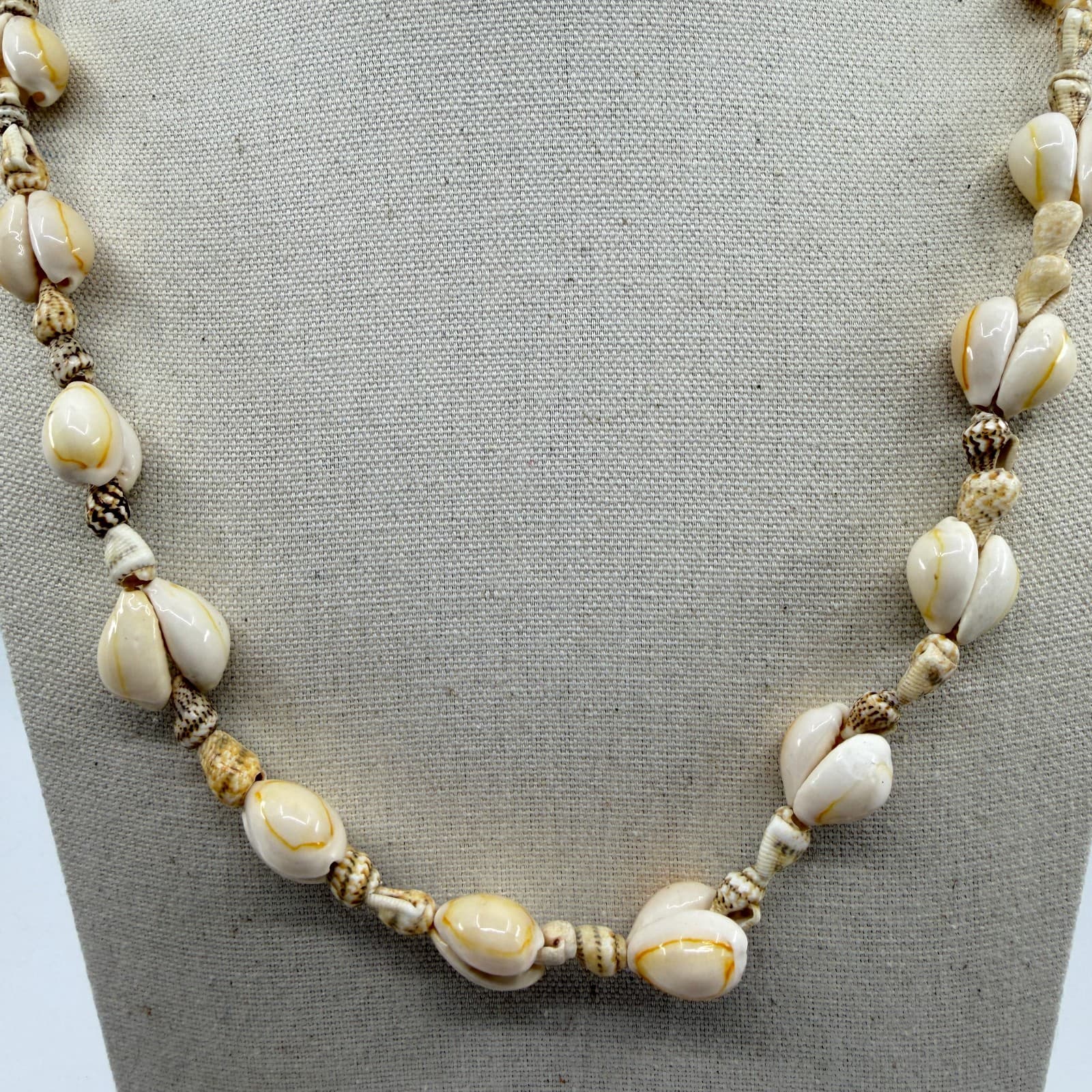 Boho Cowrie Shell Strand Necklace Beachy Statement Coastal Festival Gift Classic - Thumbnail 2