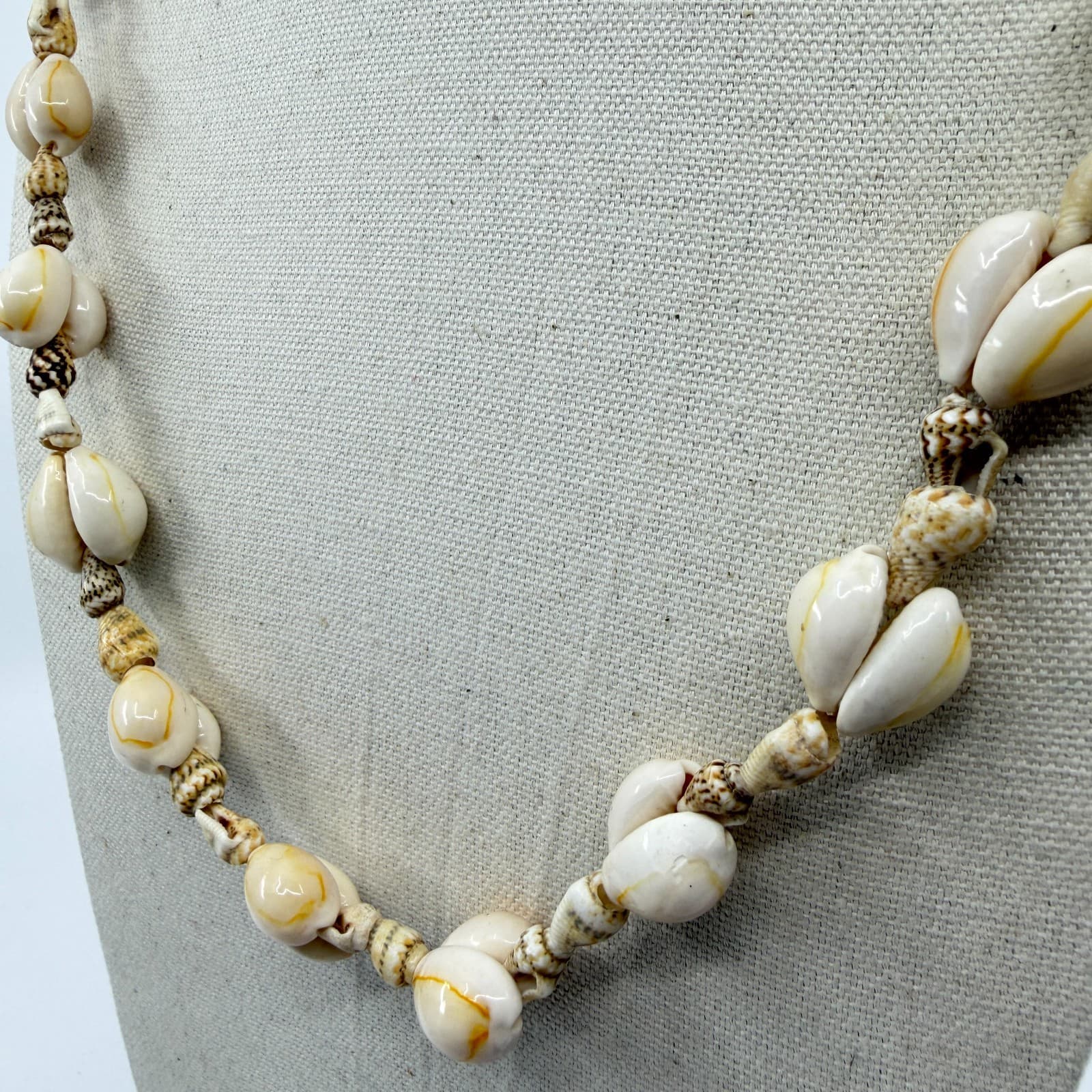 Boho Cowrie Shell Strand Necklace Beachy Statement Coastal Festival Gift Classic - Thumbnail 5