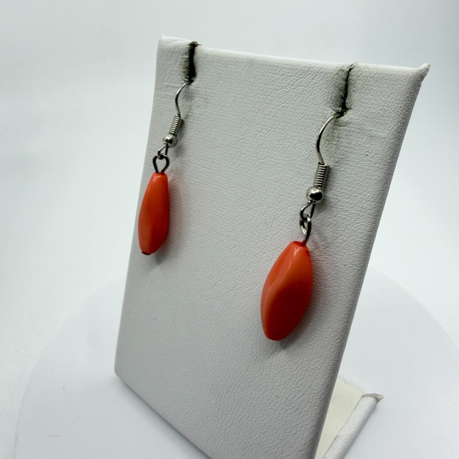 Boho Layered Statement Necklace Dangle Earrings Set Chunky Coral Beige Gift - Thumbnail 14