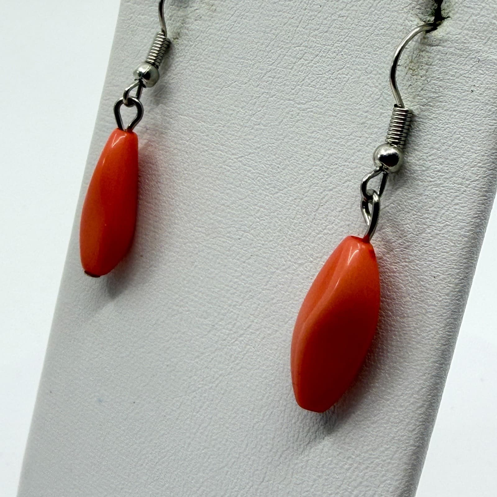 Boho Layered Statement Necklace Dangle Earrings Set Chunky Coral Beige Gift - Thumbnail 15