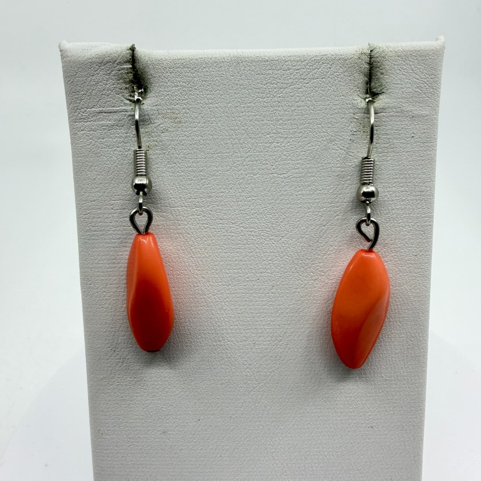 Boho Layered Statement Necklace Dangle Earrings Set Chunky Coral Beige Gift - Thumbnail 12
