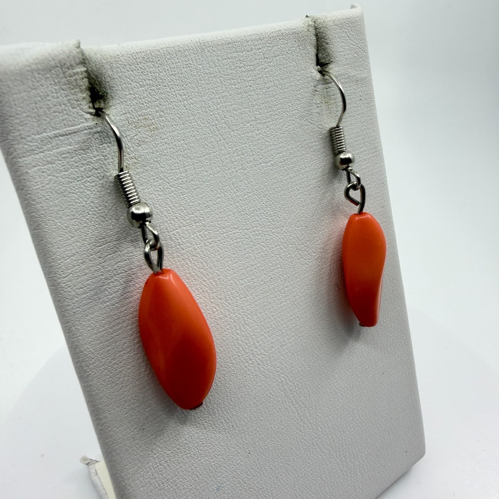 Boho Layered Statement Necklace Dangle Earrings Set Chunky Coral Beige Gift - Thumbnail 2