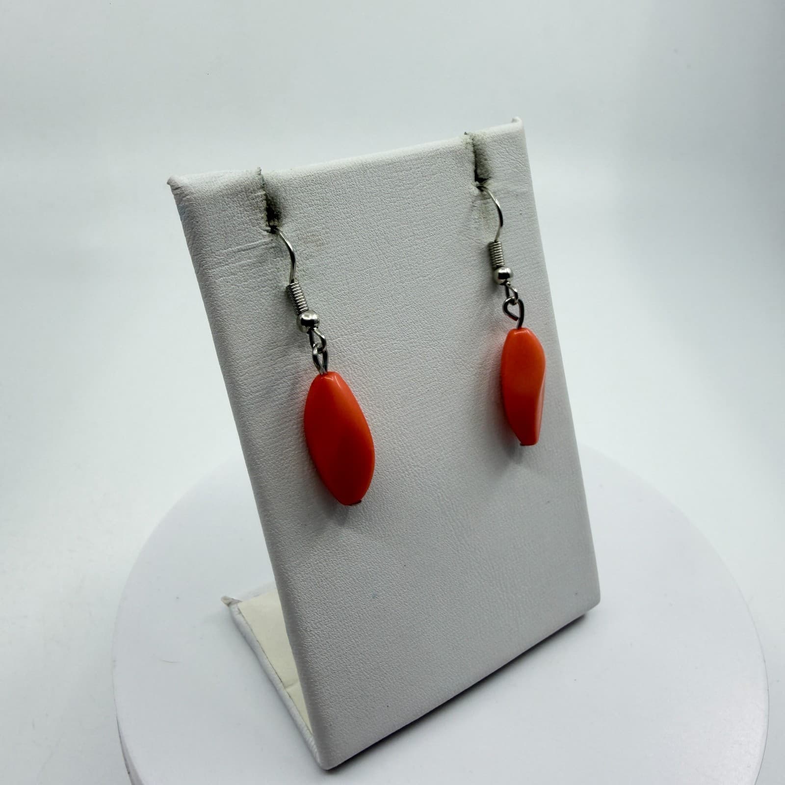 Boho Layered Statement Necklace Dangle Earrings Set Chunky Coral Beige Gift - Thumbnail 13