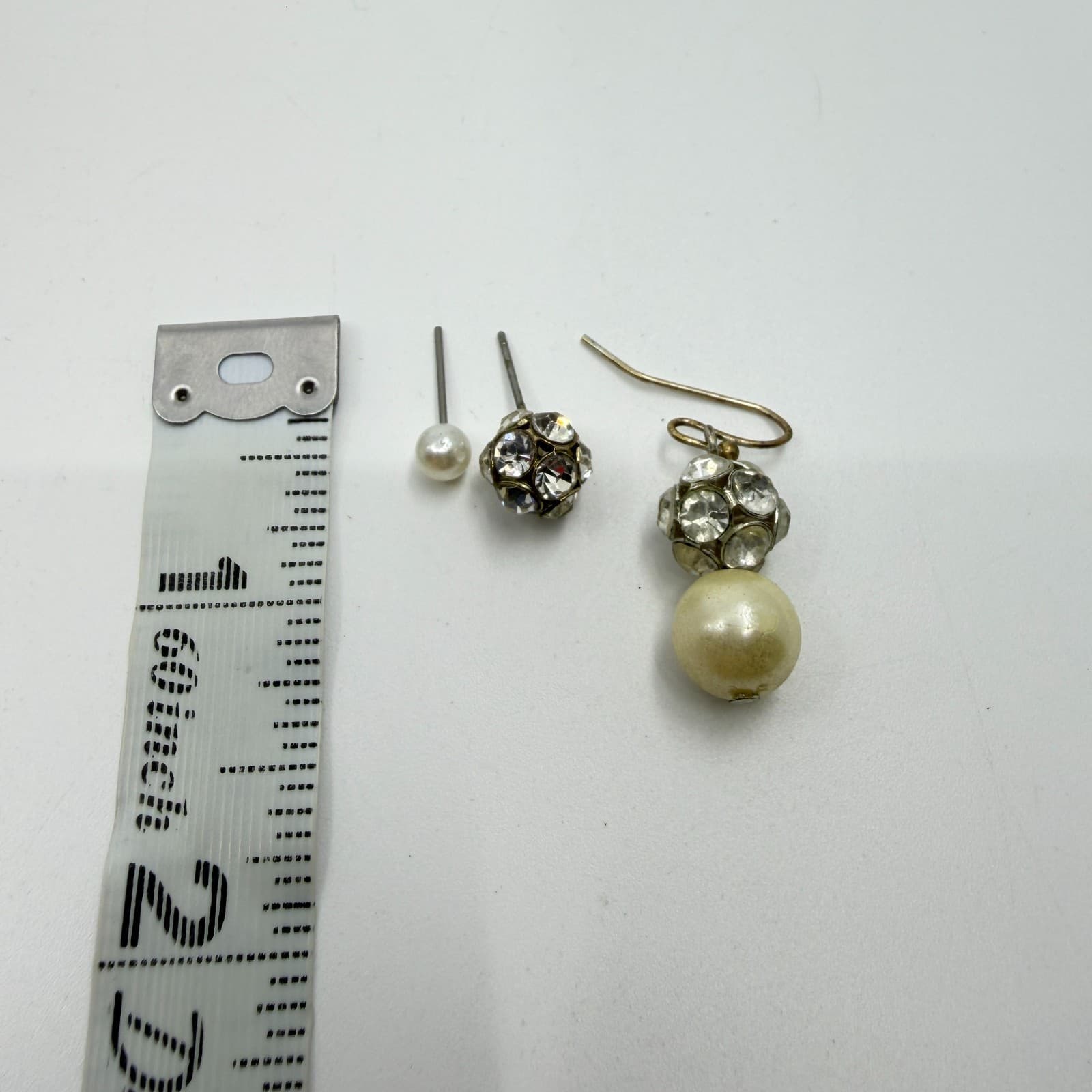 Faux Pearl Crystal Disco Ball Statement Bracelet Dangle Stud Earrings Set 4pc - Thumbnail 14