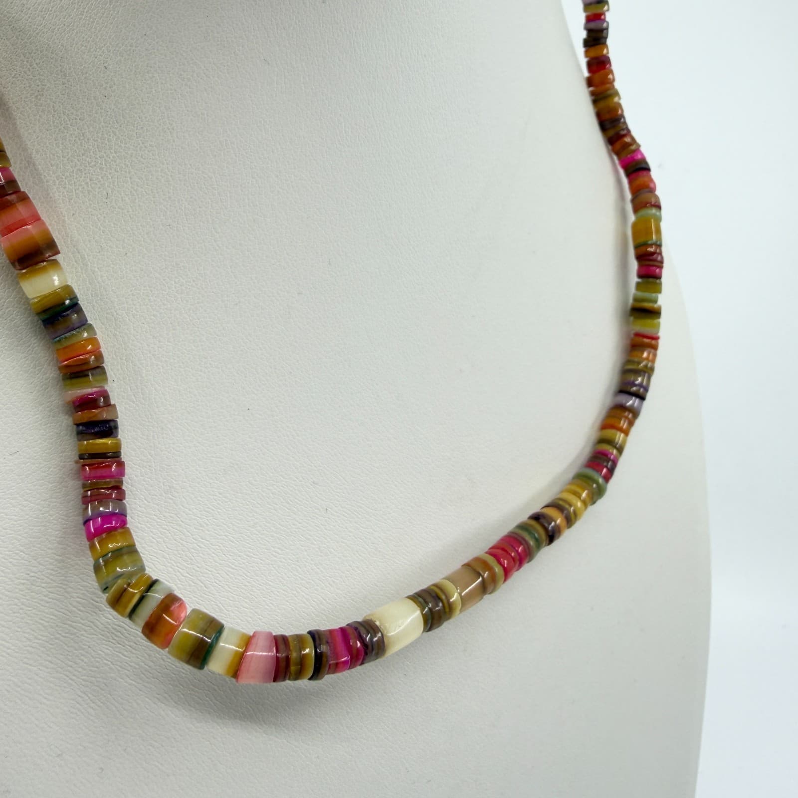 Boho Colorful Heishe Bead Necklace Bracelet Set Layering Festival Summer Gift - Thumbnail 5