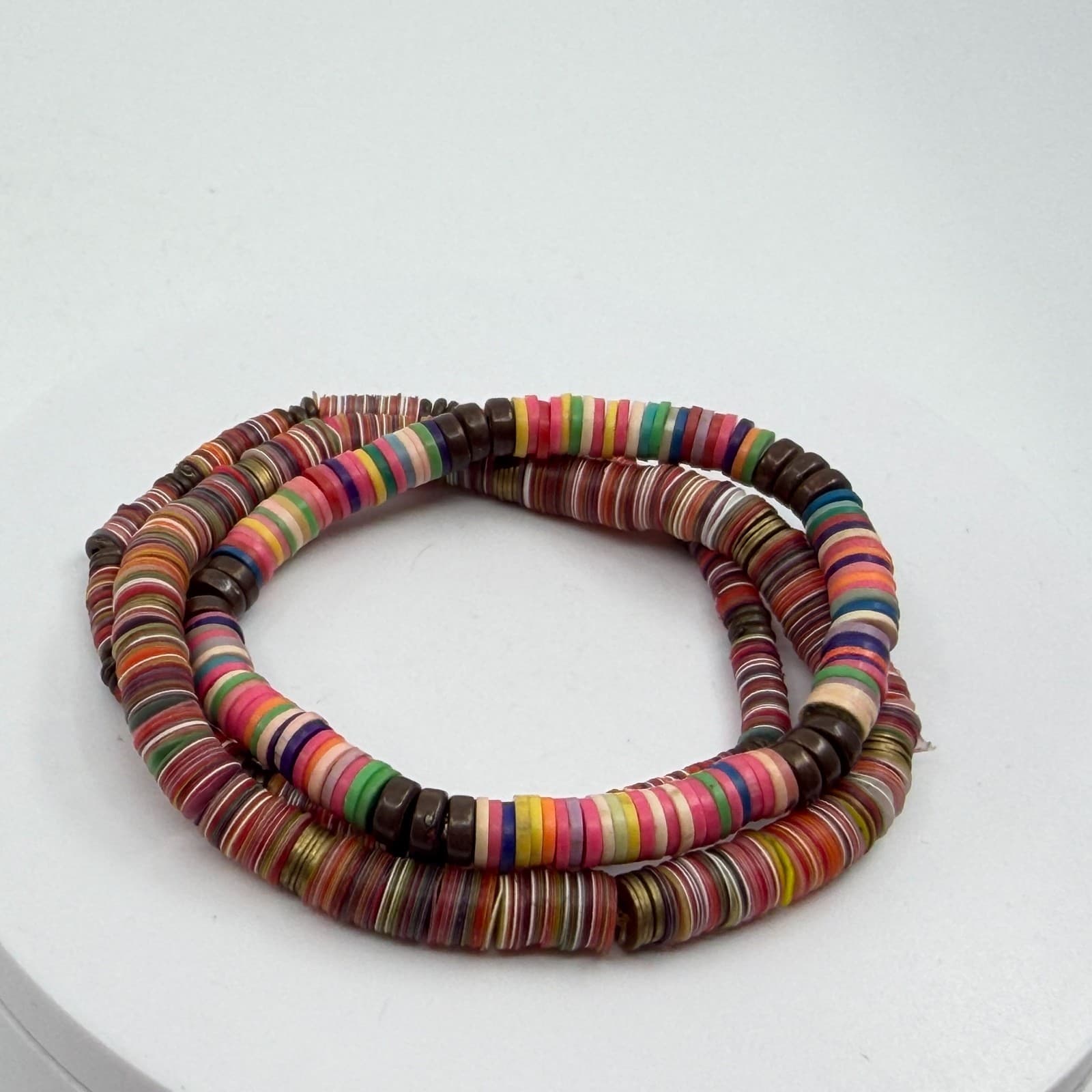 Boho Colorful Heishe Bead Necklace Bracelet Set Layering Festival Summer Gift - Thumbnail 10