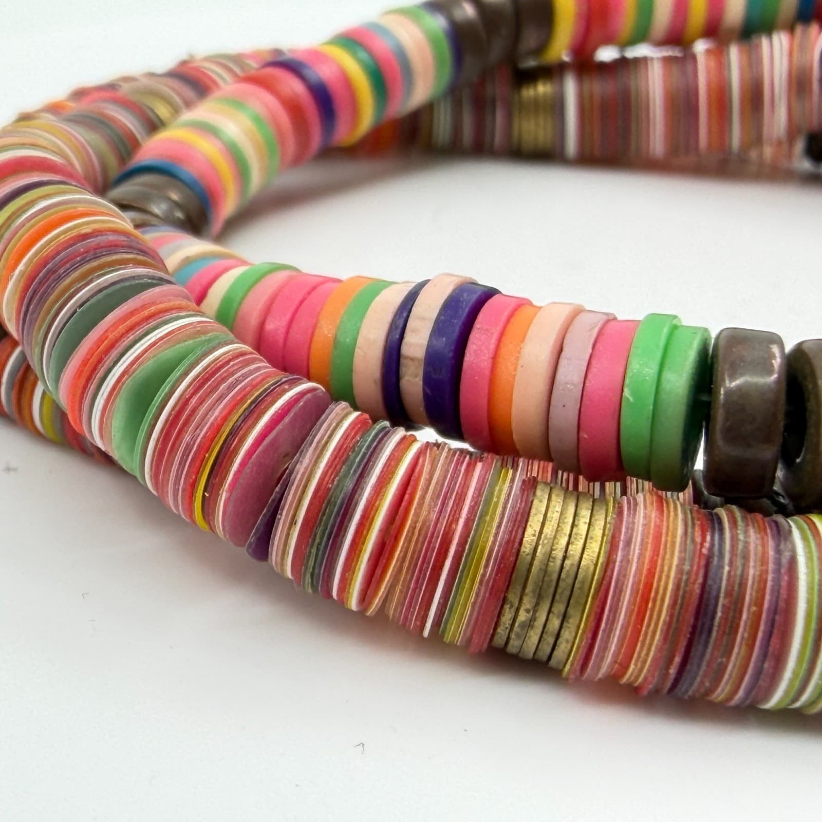 Boho Colorful Heishe Bead Necklace Bracelet Set Layering Festival Summer Gift - Thumbnail 11