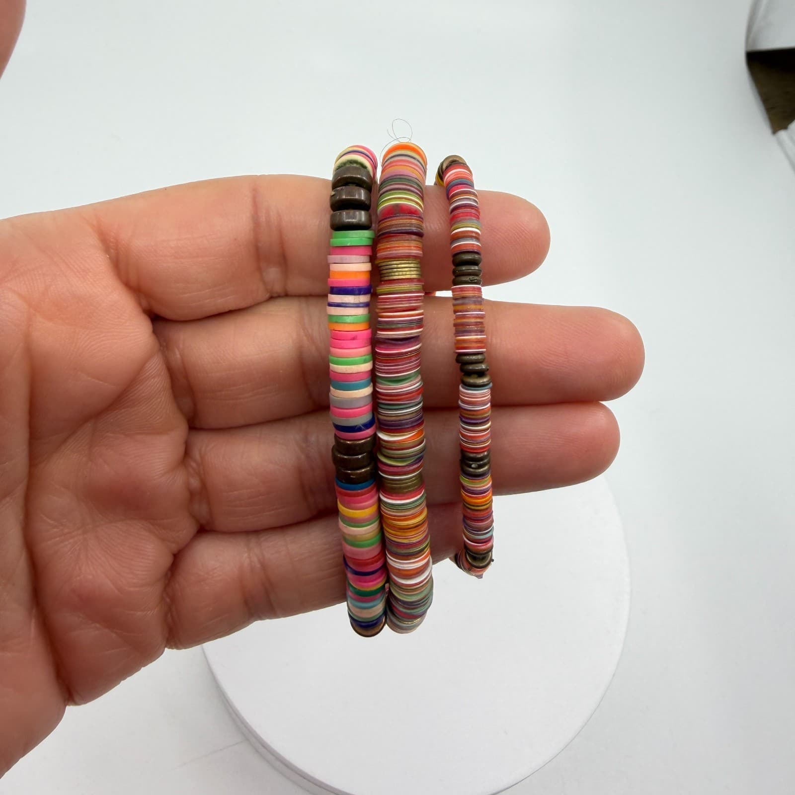 Boho Colorful Heishe Bead Necklace Bracelet Set Layering Festival Summer Gift - Thumbnail 2