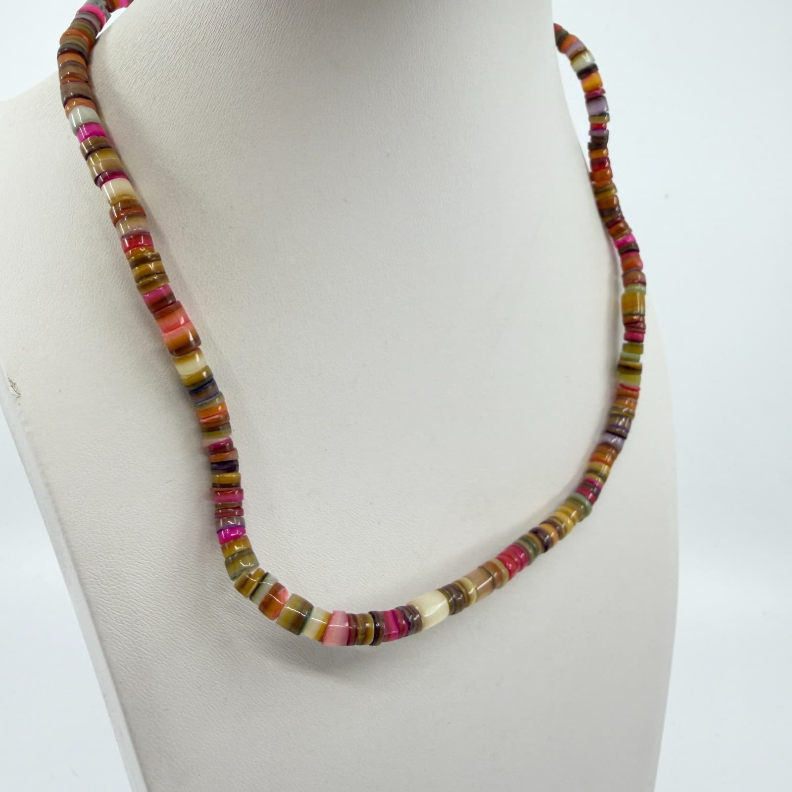 Boho Colorful Heishe Bead Necklace Bracelet Set Layering Festival Summer Gift - Thumbnail 6