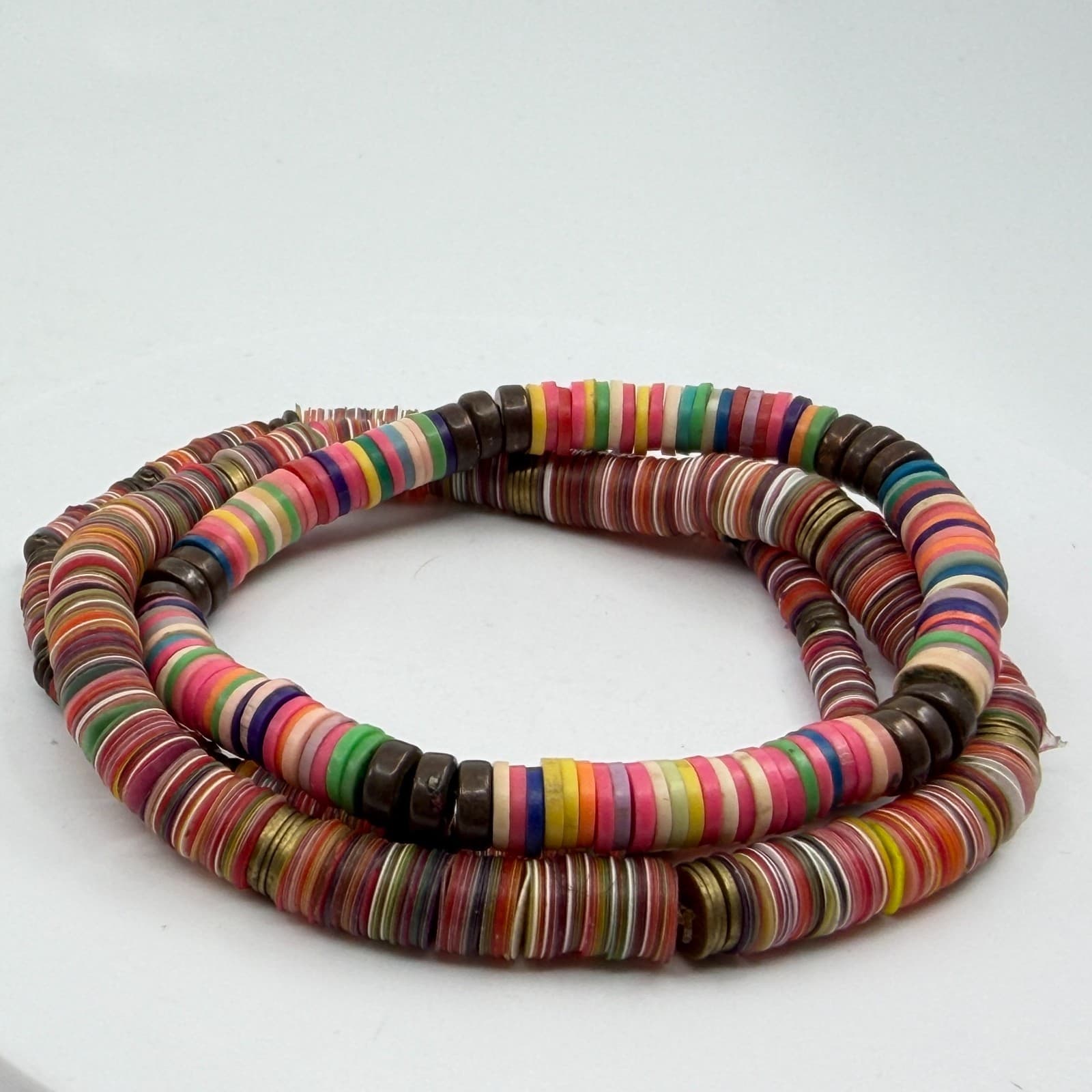 Boho Colorful Heishe Bead Necklace Bracelet Set Layering Festival Summer Gift - Thumbnail 9
