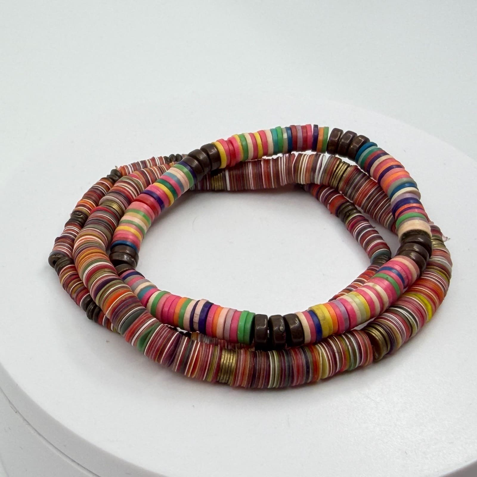 Boho Colorful Heishe Bead Necklace Bracelet Set Layering Festival Summer Gift - Thumbnail 12