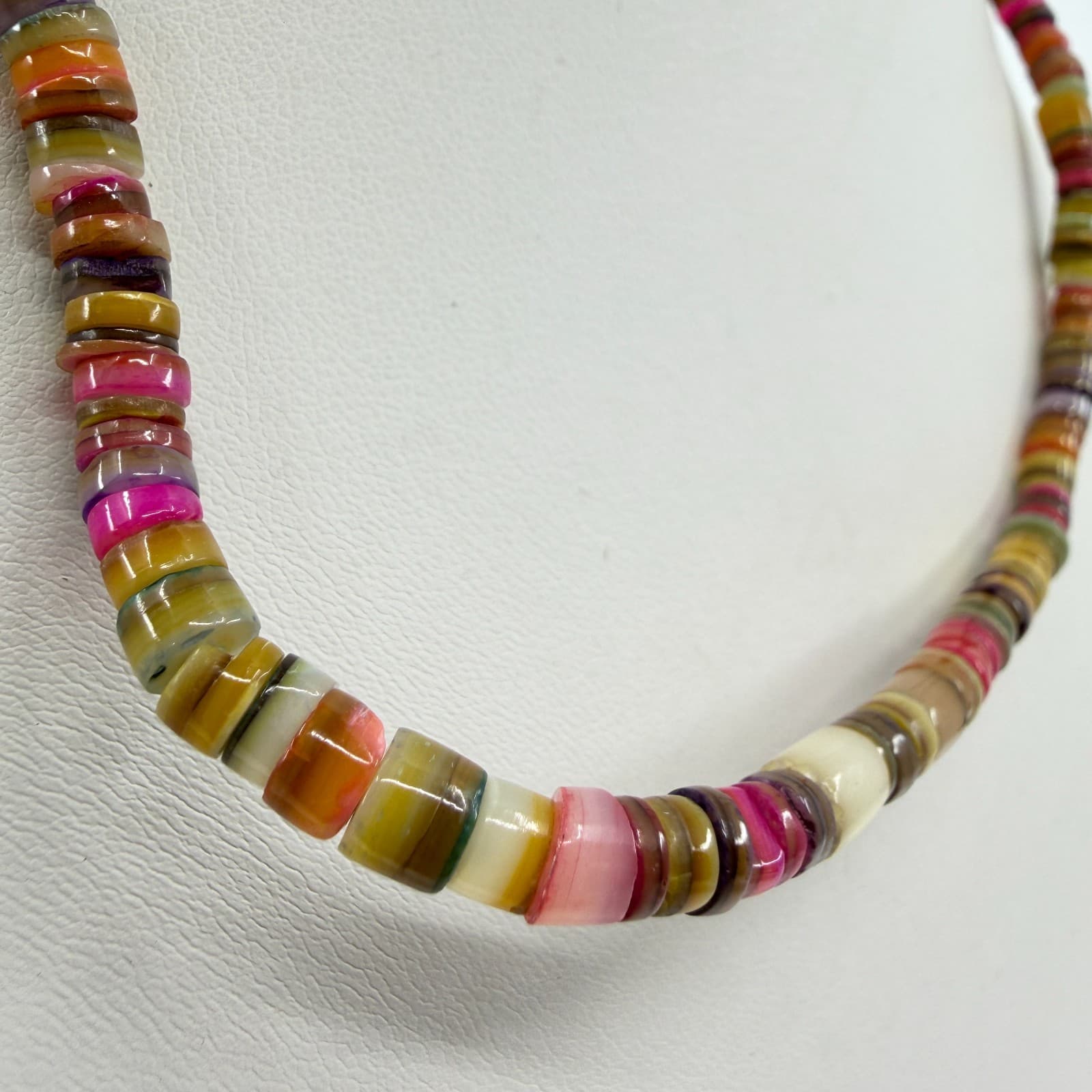 Boho Colorful Heishe Bead Necklace Bracelet Set Layering Festival Summer Gift - Thumbnail 7