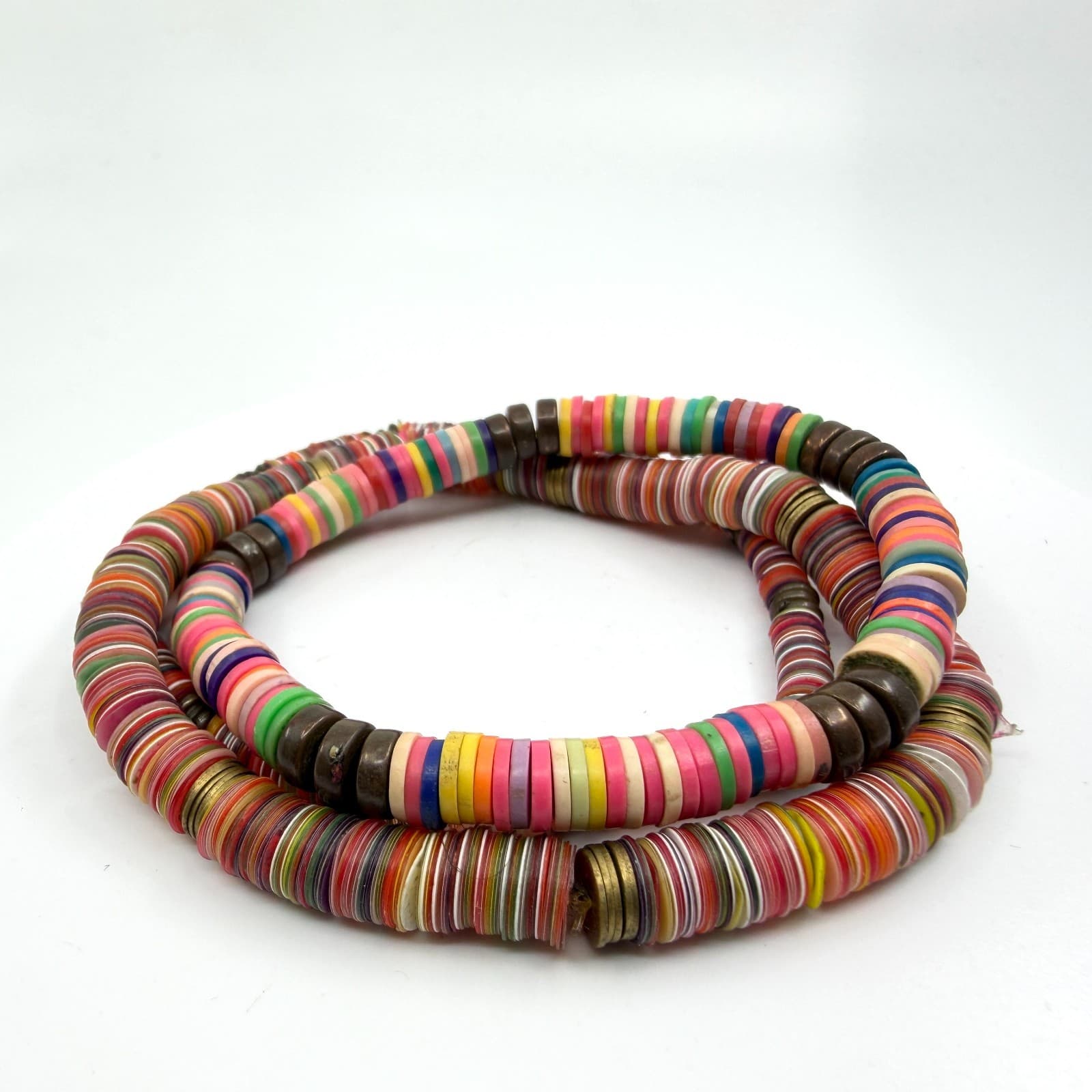 Boho Colorful Heishe Bead Necklace Bracelet Set Layering Festival Summer Gift - Thumbnail 3