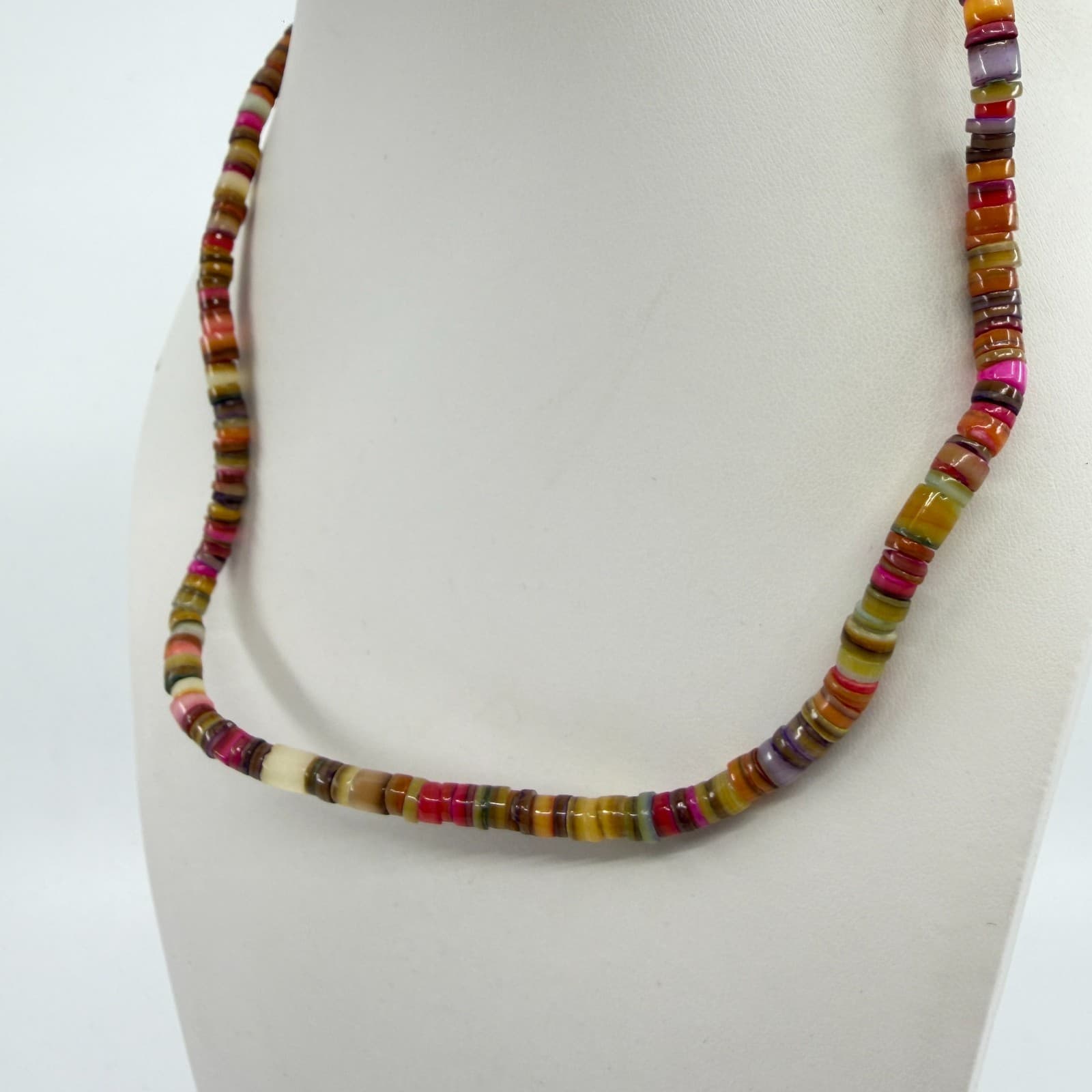Boho Colorful Heishe Bead Necklace Bracelet Set Layering Festival Summer Gift - Thumbnail 8