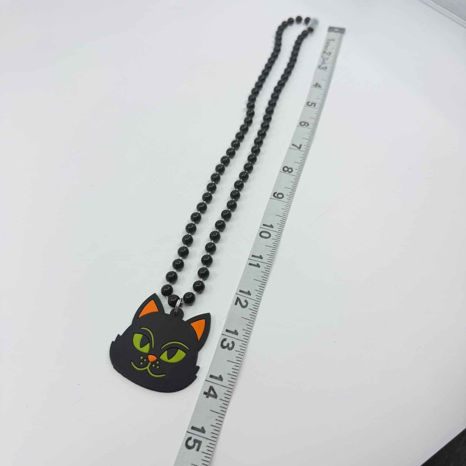 Gothic Black Cat Pendant Necklace Beaded Kitsch Statement Halloween Gift Boho - Thumbnail 7