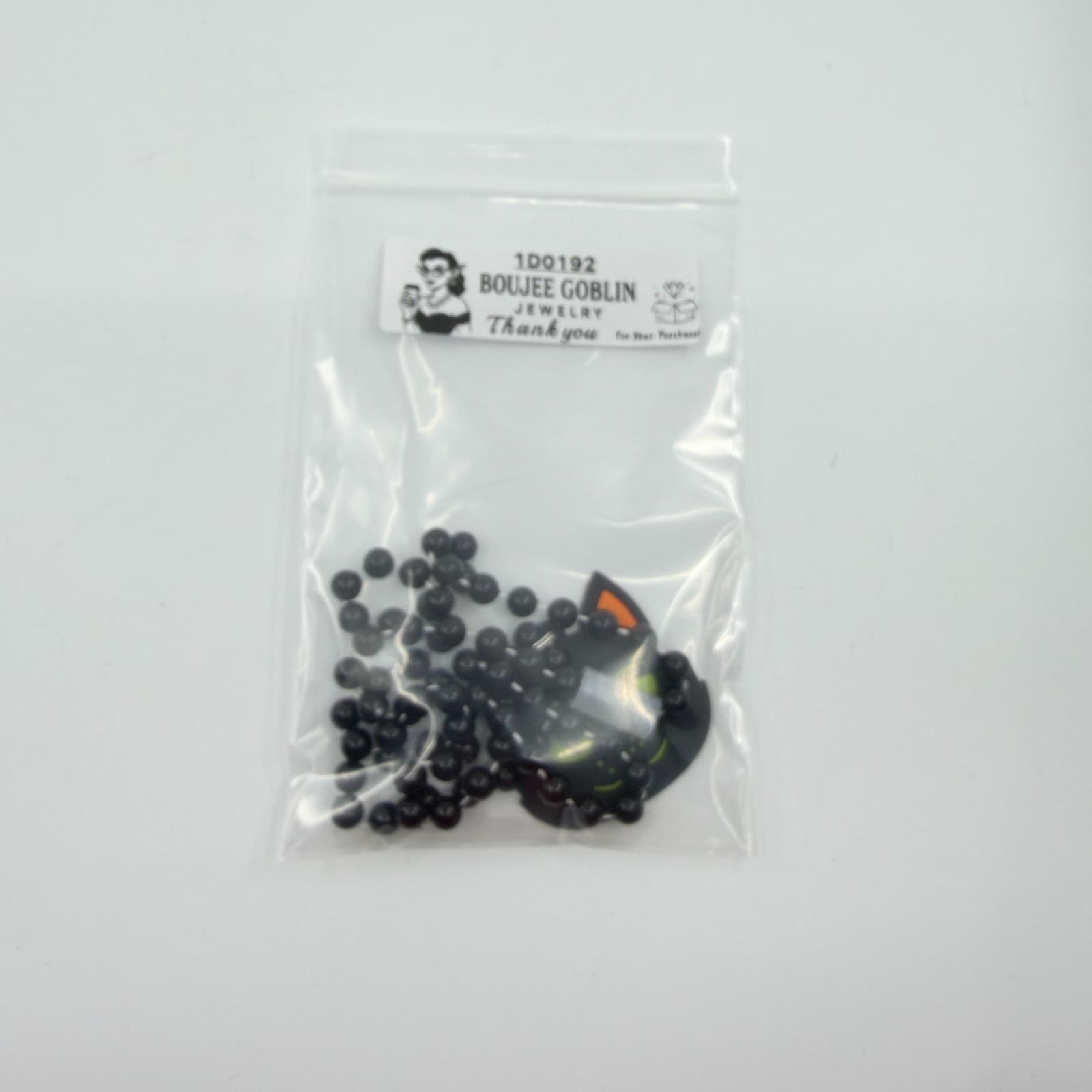Gothic Black Cat Pendant Necklace Beaded Kitsch Statement Halloween Gift Boho - Thumbnail 8