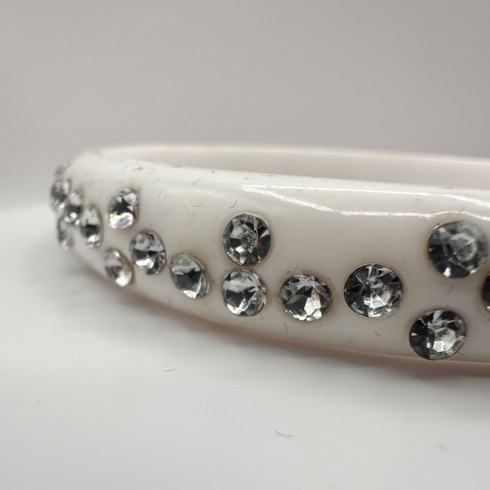 Vintage Y2K Clear Rhinestone Studded Bracelet Statement Women's Classic Jewelry - Thumbnail 4