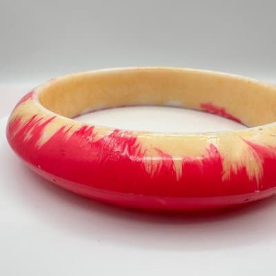Vintage 90s Chunky Resin Bracelet Boho Retro Women's Classic Fashion Jewelry - Thumbnail 4