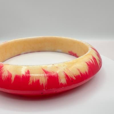 Vintage 90s Chunky Resin Bracelet Boho Retro Women's Classic Fashion Jewelry - Thumbnail 5