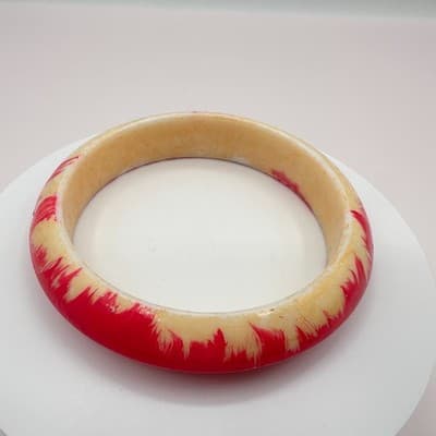 Vintage 90s Chunky Resin Bracelet Boho Retro Women's Classic Fashion Jewelry - Thumbnail 7