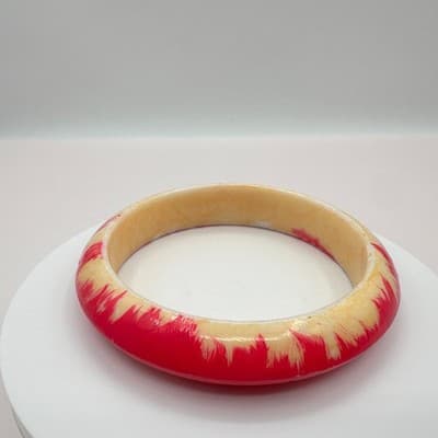 Vintage 90s Chunky Resin Bracelet Boho Retro Women's Classic Fashion Jewelry - Thumbnail 2