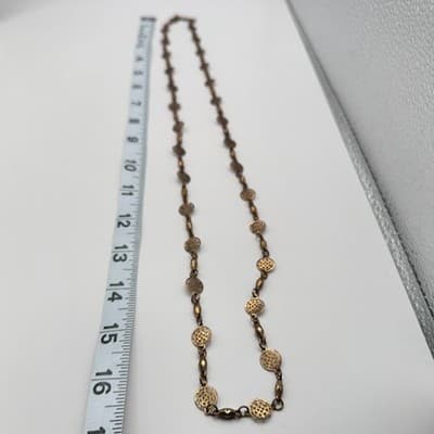 Vintage Y2K Filigree Disc Station Link Chain Necklace Women's Classic Jewelry - Thumbnail 6