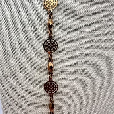 Vintage Y2K Filigree Disc Station Link Chain Necklace Women's Classic Jewelry - Thumbnail 4