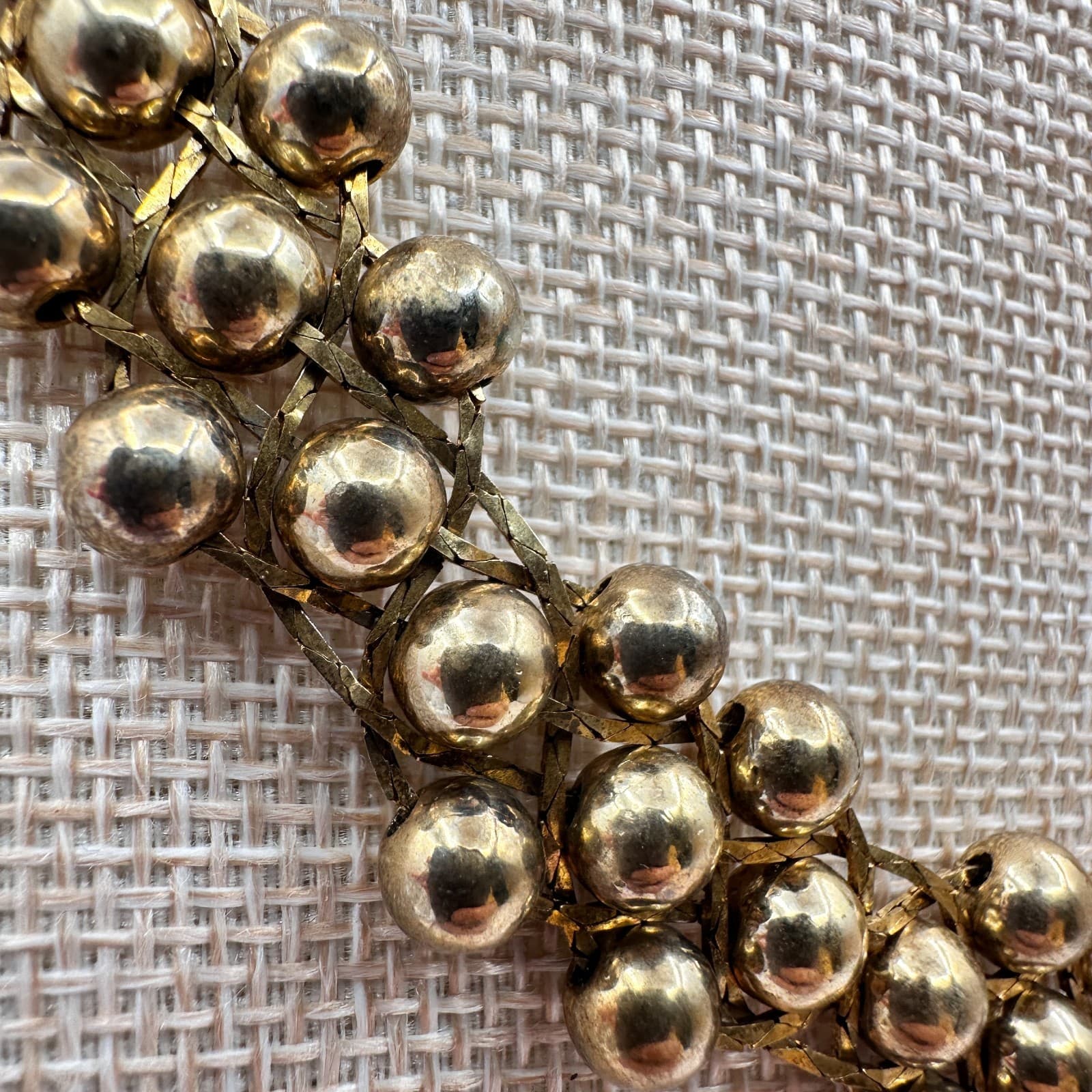 Vintage Y2K Gold Tone Beaded Statement Collar Necklace Women's Fashion Jewelry - Thumbnail 4