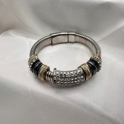 Vintage Y2K Clear Rhinestone Bracelet Retro Statement Women's Classic Jewelry - Thumbnail 6