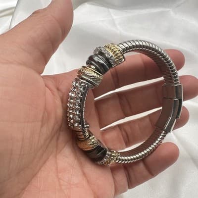 Vintage Y2K Clear Rhinestone Bracelet Retro Statement Women's Classic Jewelry - Thumbnail 10