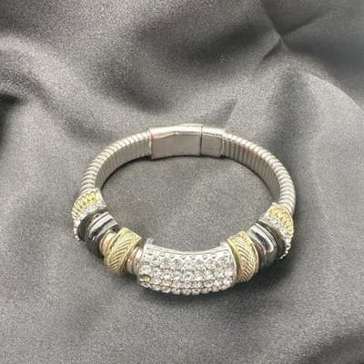 Vintage Y2K Clear Rhinestone Bracelet Retro Statement Women's Classic Jewelry - Thumbnail 7