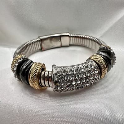 Vintage Y2K Clear Rhinestone Bracelet Retro Statement Women's Classic Jewelry - Thumbnail 5