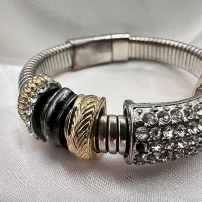 Vintage Y2K Clear Rhinestone Bracelet Retro Statement Women's Classic Jewelry - Thumbnail 4