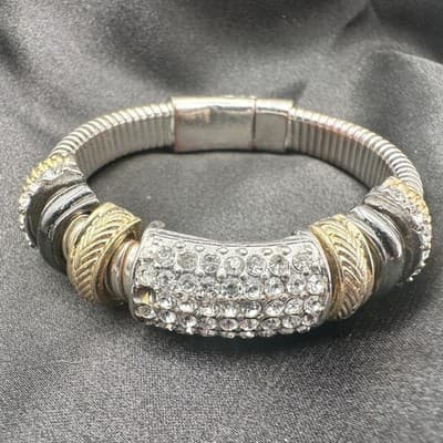 Vintage Y2K Clear Rhinestone Bracelet Retro Statement Women's Classic Jewelry - Thumbnail 9